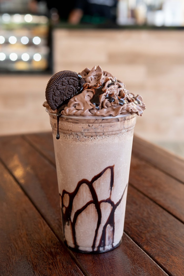 Salty Caramel shake with whipped cream